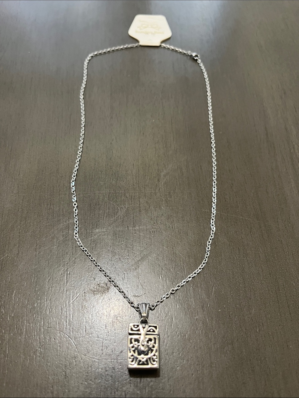 Stainless steel necklace New fully functional tiny square keepsake trinket box